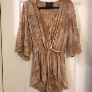 Planet Blue Blue Life Tan Tie Dye Romper